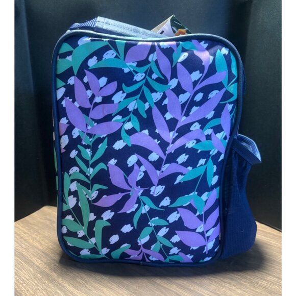 Fit + Fresh Insulated Lunch Tote With 2 Containers Floral Design Purple & Blue C - Picture 6 of 15